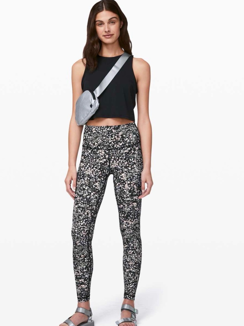 lululemon athletica Black Floral High-Rise Leggings